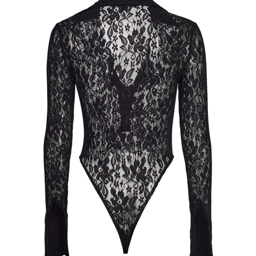 I.AM.GIA Black Lace Long Sleeve Bodysuit